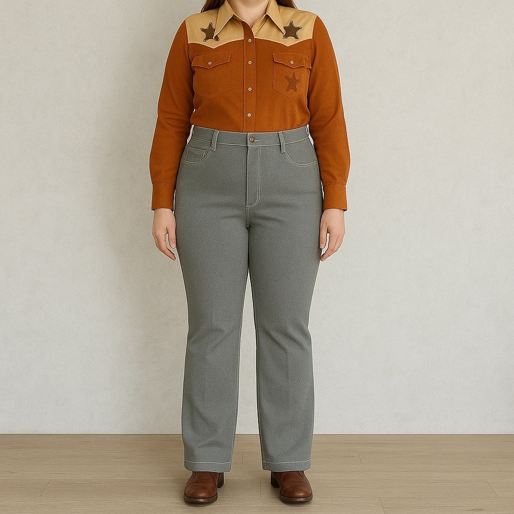 Vintage‎ 70s Sears Perma-Prest Gray Pants Tall Taiwan R.O.C. Flare Trousers
